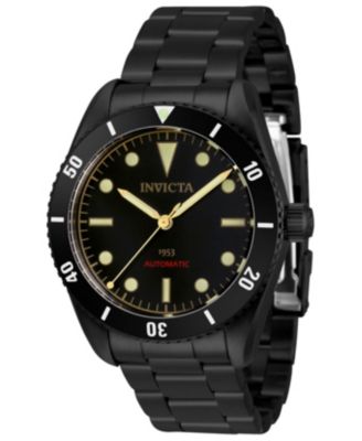 Men's Pro Diver Automatic 3 Hand Black Dial Stainless Steel Bracelet Watch
