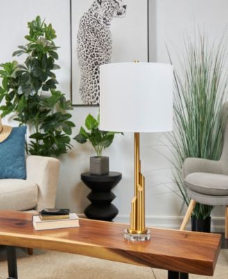 28" Metal Abstract Tiered Pillar Accent Lamp 