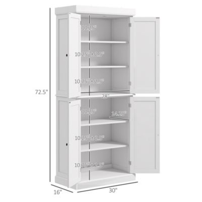 72" Kitchen Pantry Storage Cabinet with 4 Doors,