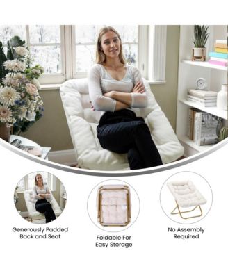Aisling Oversized Folding Saucer Chair For Dorm, Bedroom