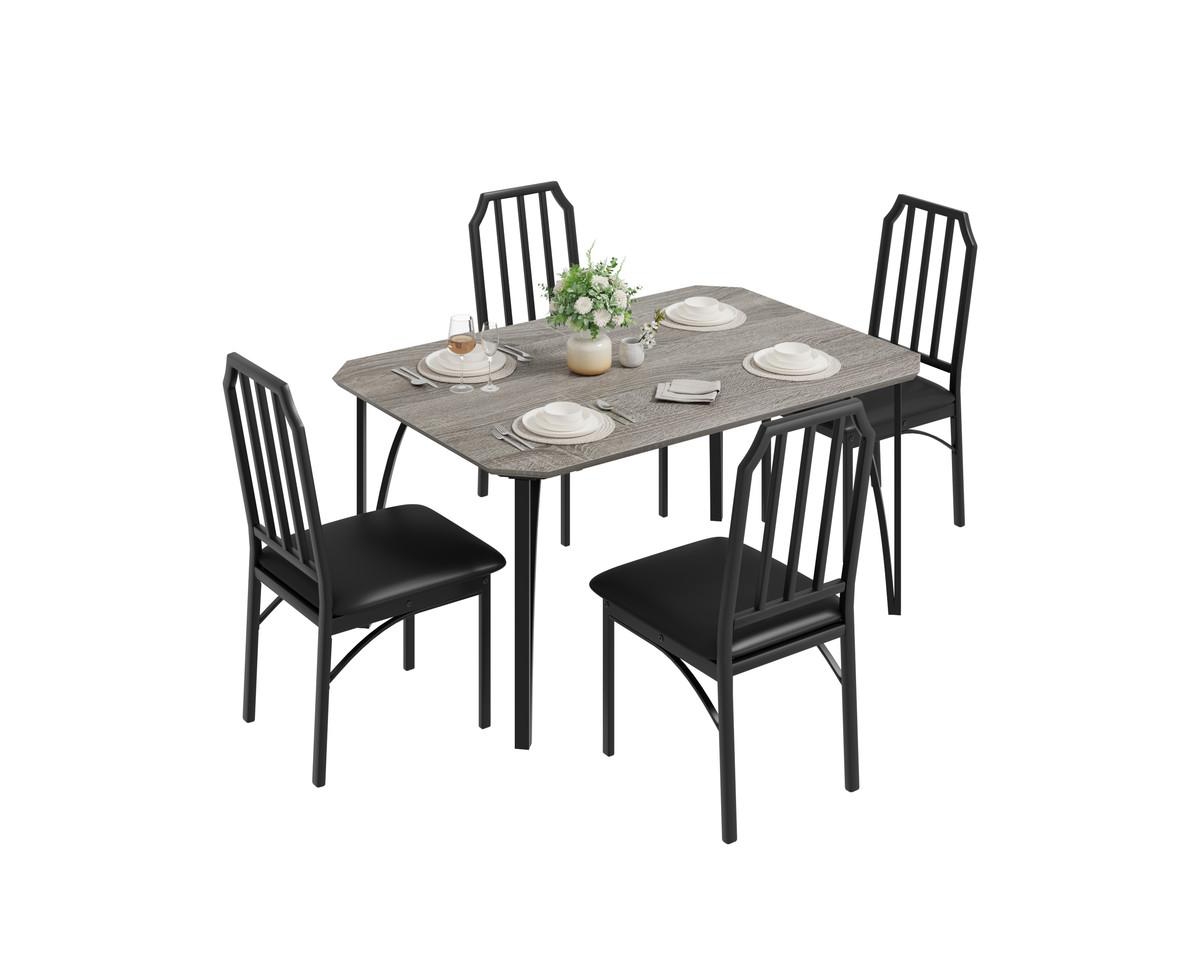 gaomon Kitchen Table and Chairs for 2 with with Chamfer Design, Dining Table Set with Cushion Seats for Small Space