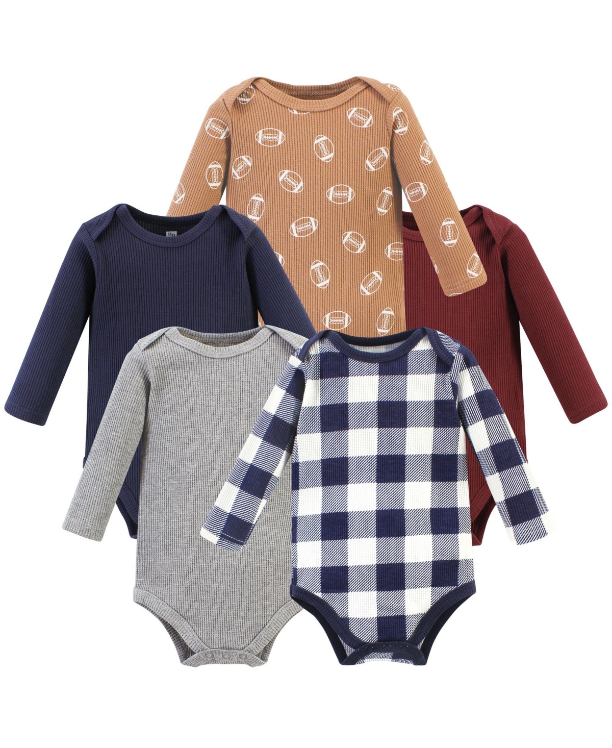 Hudson Baby Baby Boys Hudson Cozy Long-Sleeve Thermal One-Piece - Football