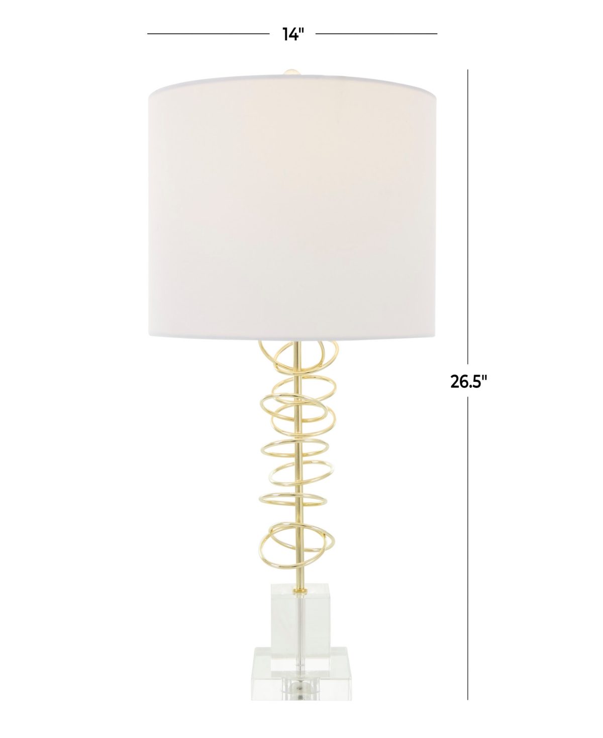 Rosemary Lane 27" Metal Abstract Overlapping Ring Accent Lamp With Elevated Square Glass Base In Gold