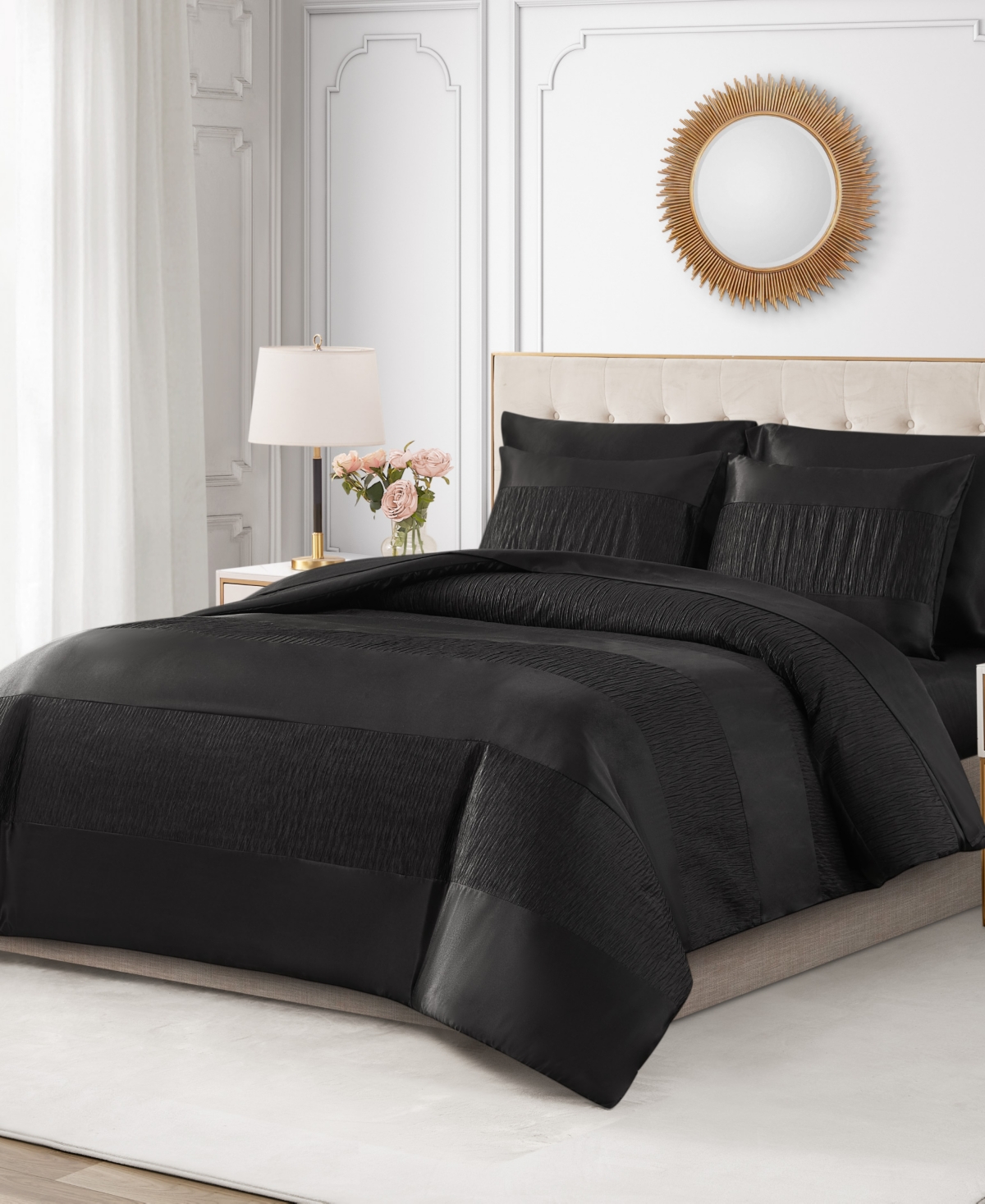 Shop Juicy Couture Glam Night Stripe 4-pc. Duvet Cover Set, Full/queen In Black