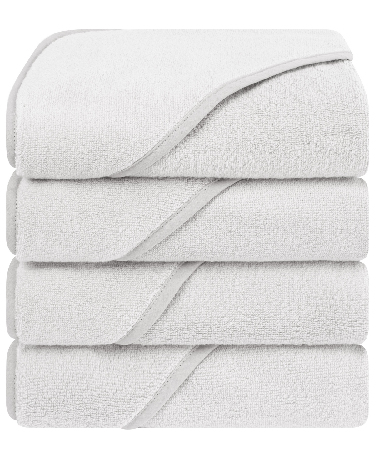 American Soft Linen Baby Hooded Bath Towel Set, 4-pieces In Gray