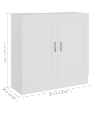 Book Cabinet White 32.5"x12"x31.5" Engineered Wood