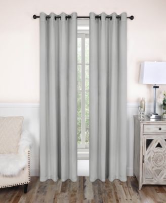 Solid Semi Blackout Grommet Room Darkening Curtain Panels, Set of 2