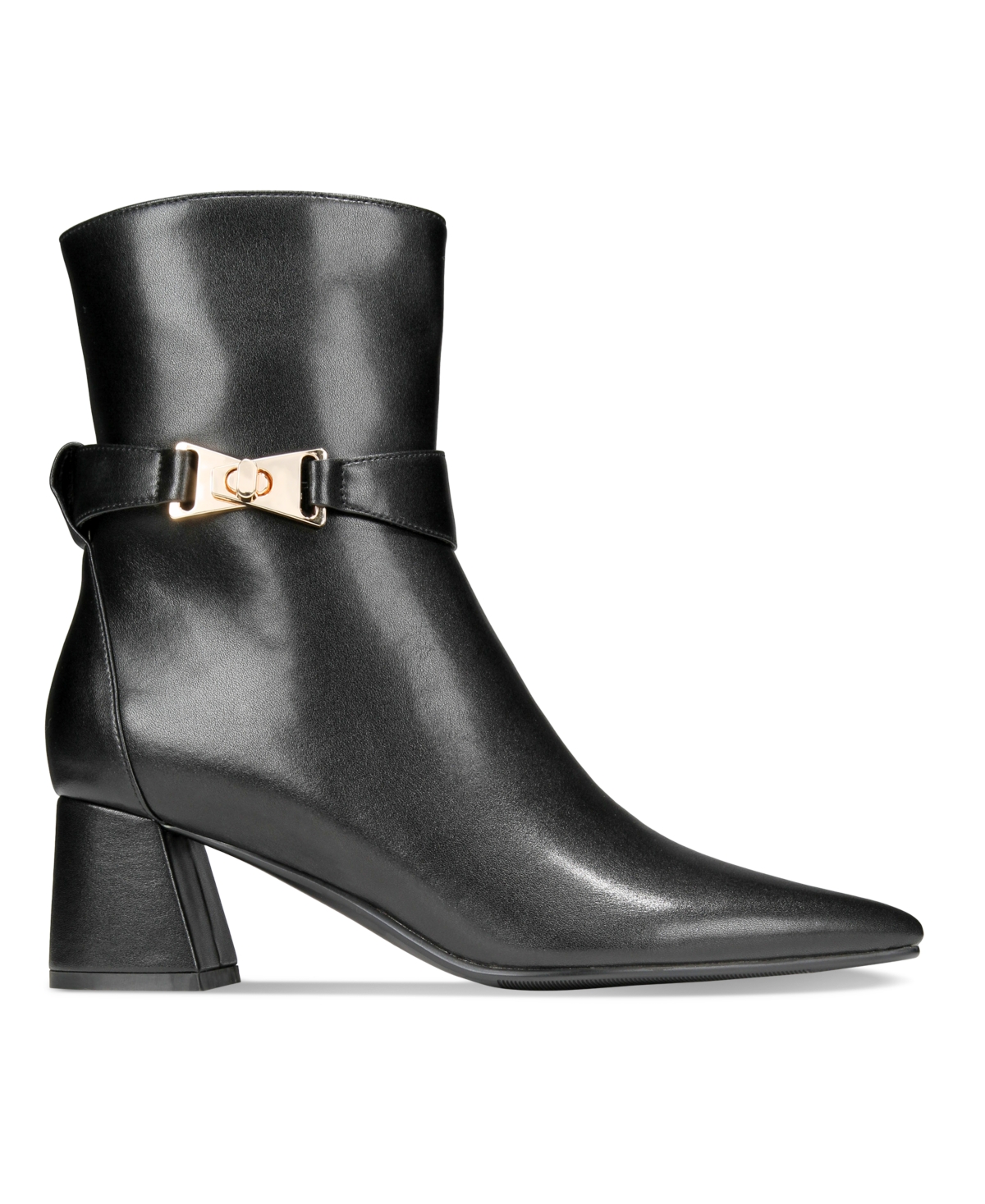 Vaila Shoes Women's Sabrina Signature-strap Pointed-toe Dress Booties Extended Sizes 9-14 In Black