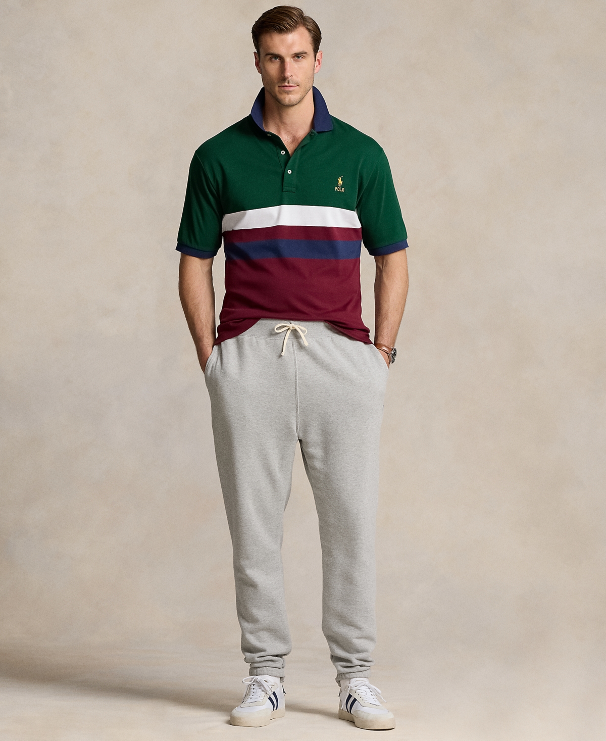 Polo Ralph Lauren Men's Big & Tall Color-Blocked Soft Cotton Polo Shirt