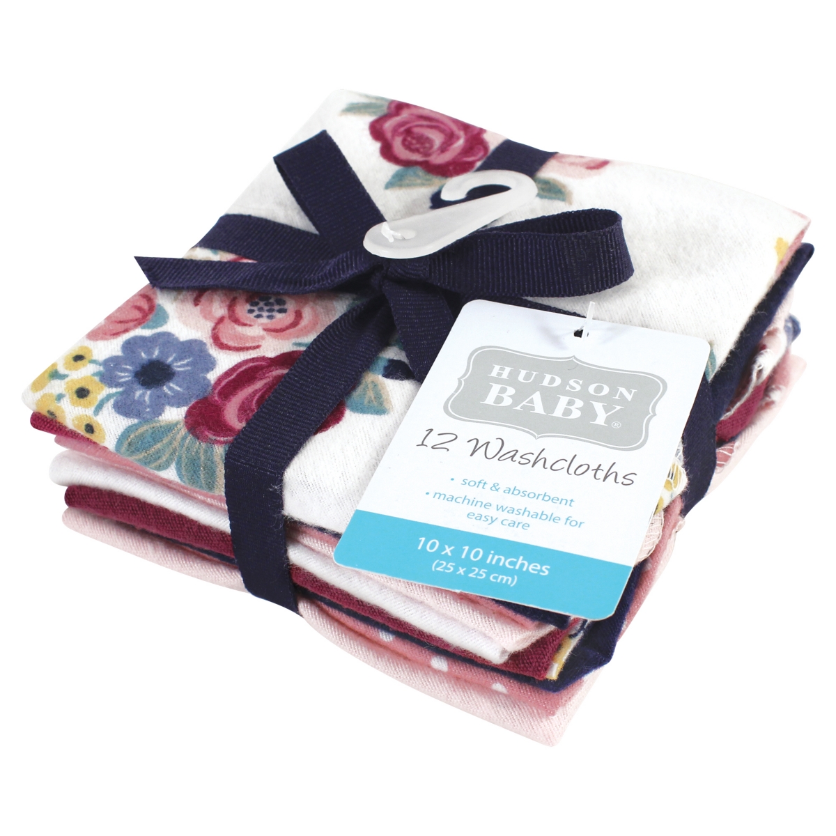 Hudson Baby Girls Flannel Cotton Washcloths