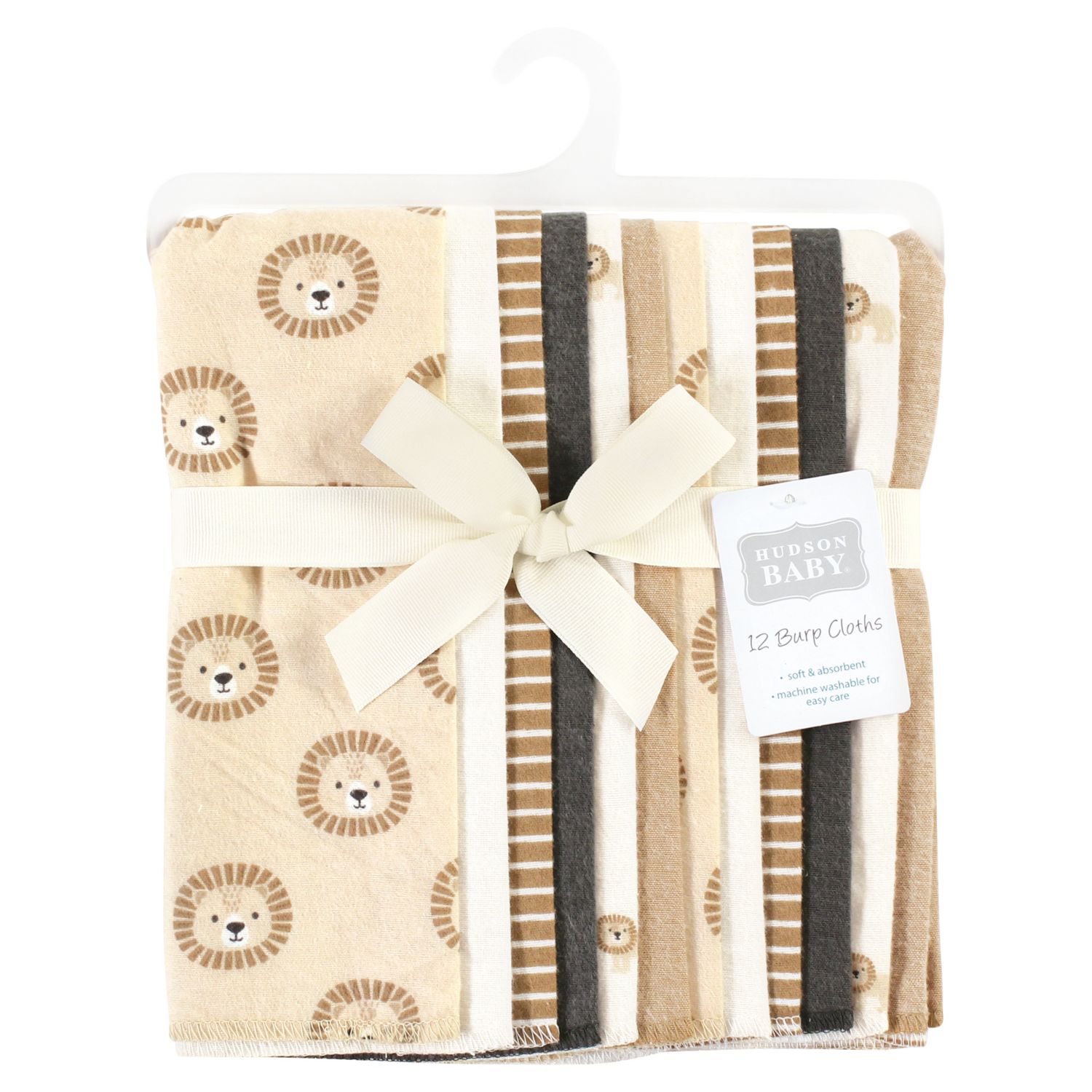 Unisex 12-Count Flannel Burp Cloths (Cotton/Poly Blend)