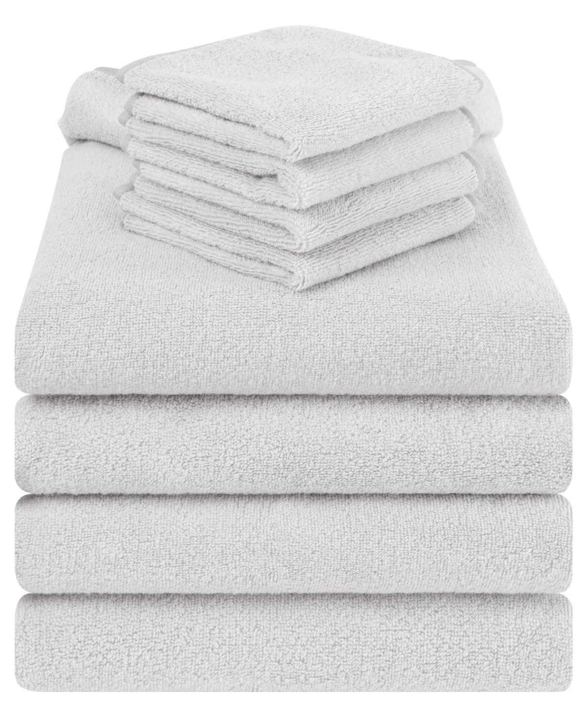 American Soft Linen Turkish Cotton Baby Toddler 8-pc. Bath Towel Set In Gray