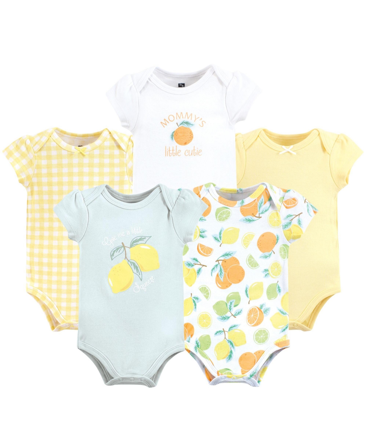 Hudson Baby Baby Girls Hudson Cotton Bodysuits - Citrus mint