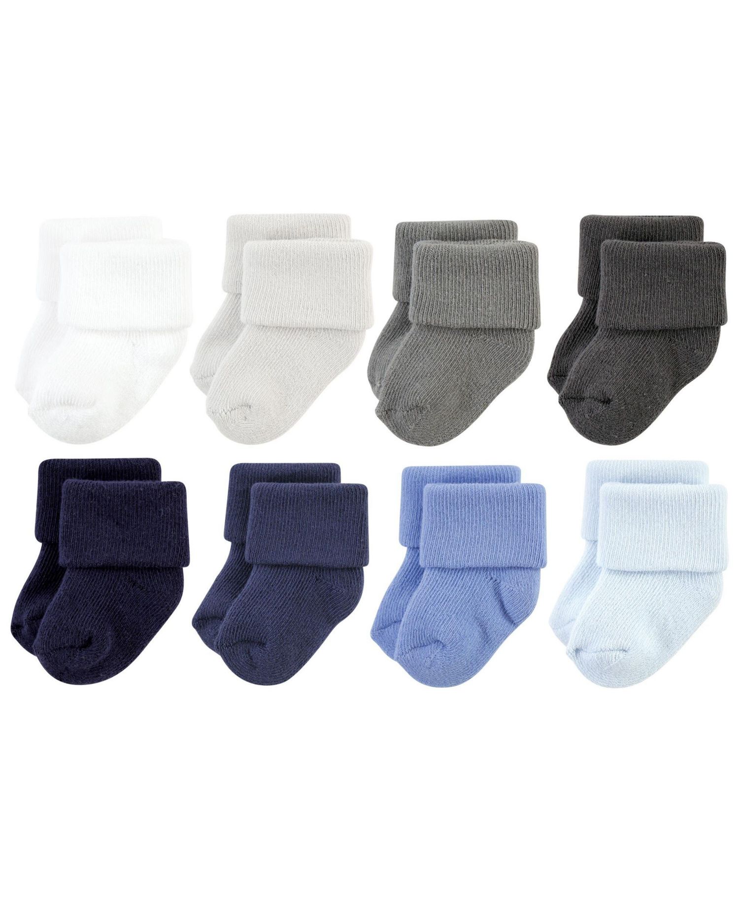 Однотонный Синий Серый 8 Pack Terry