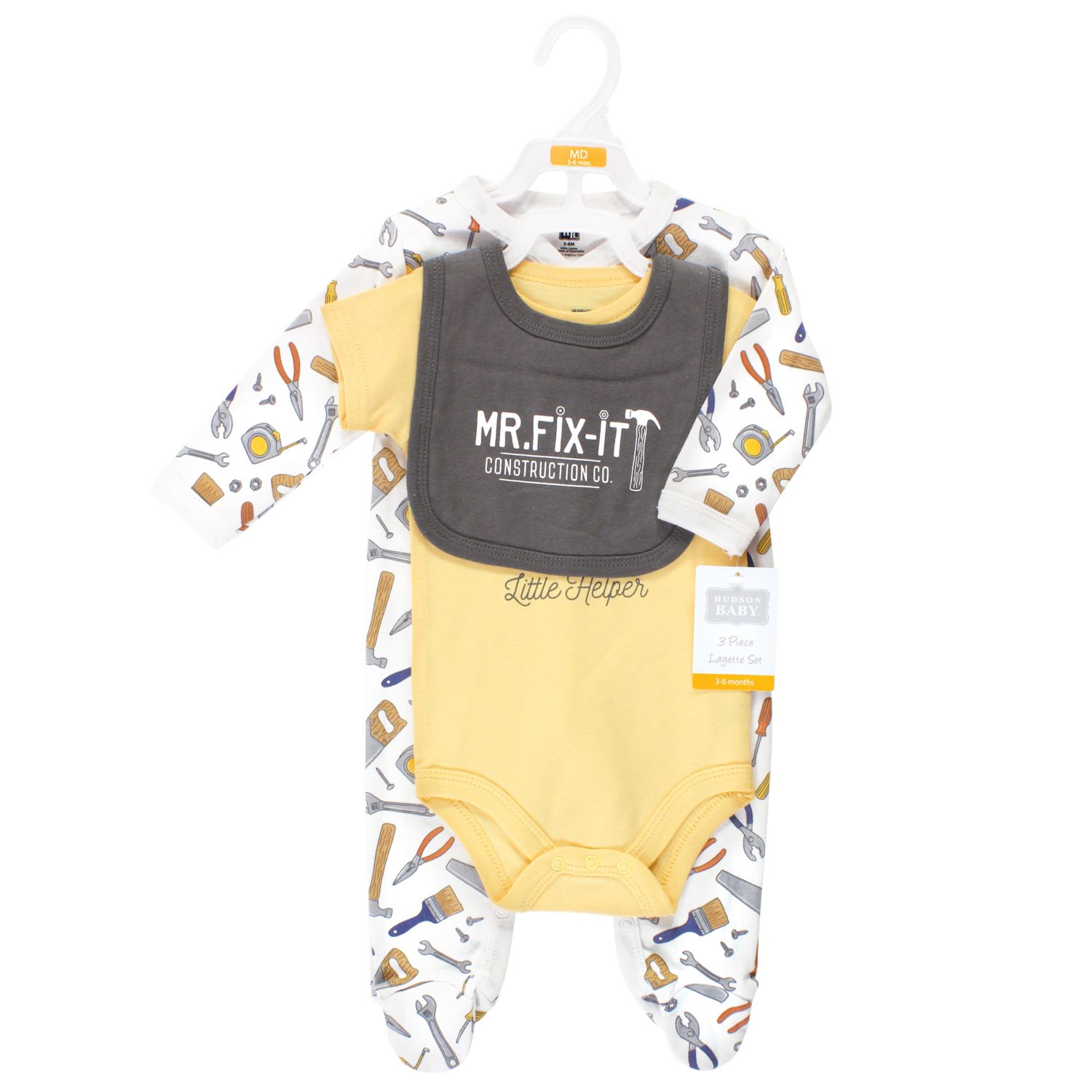 ' Cotton Essentials Set Sleep 'n Play Jumpsuit, Bodysuit, and Bandana Bib