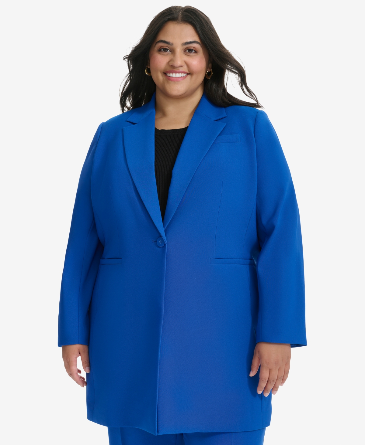Dkny Plus Size Topper Jacket Lapis Blue Smart Closet