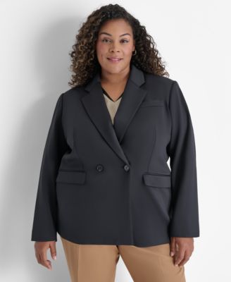 DKNY - Plus Size Double Breasted Notch-Collar Jacket