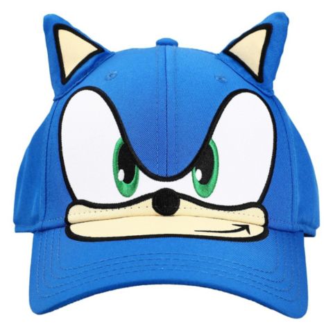 Мужская кепка Sonic the Hedgehog Face with Plush Ears Snapback Hat, цвет: Синий