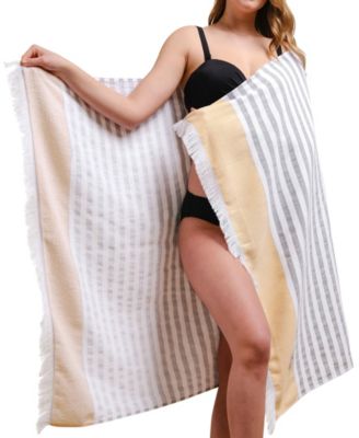 Peshtemal 100% Turkish Cotton 4-Pack Beach Towels, 35" x 60" 