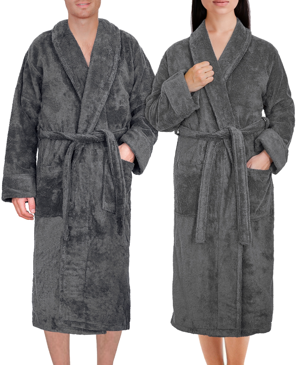 Lightweight Plush Shawl Collar Bathrobes - Beige