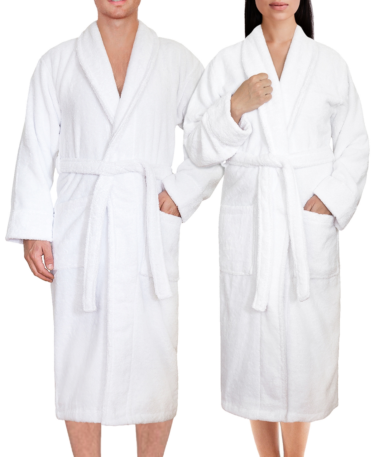 Lightweight Plush Shawl Collar Bathrobes - Beige
