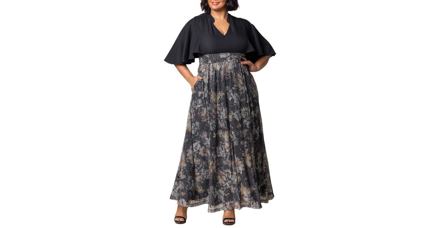 Plus Size Avisa Flowy A Line Evening Gown