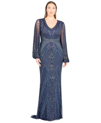 Htys Women's V-Neck Bridesmaid Dress – Flutter Sleeves, Beaded Chiffon, Long Formal Dress With Pockets – Style HS018