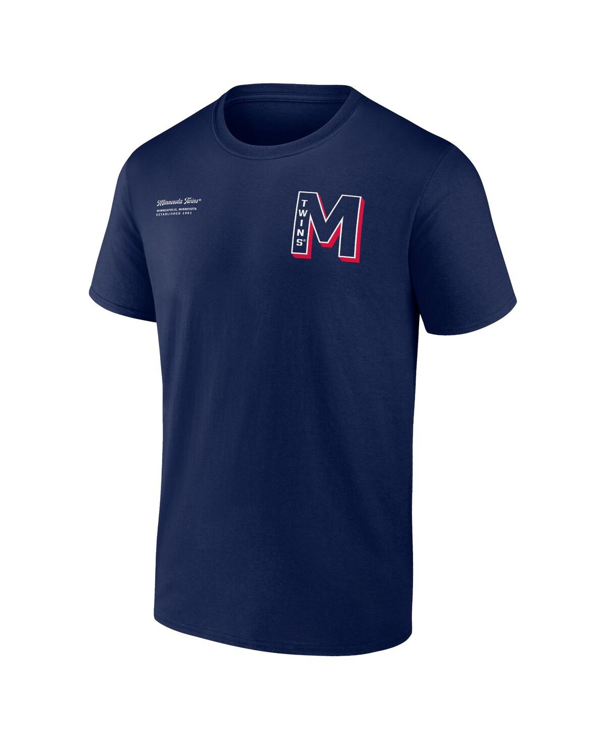 Fanatics Men's Navy Minnesota Twins Split Zone T-shirt In Navy