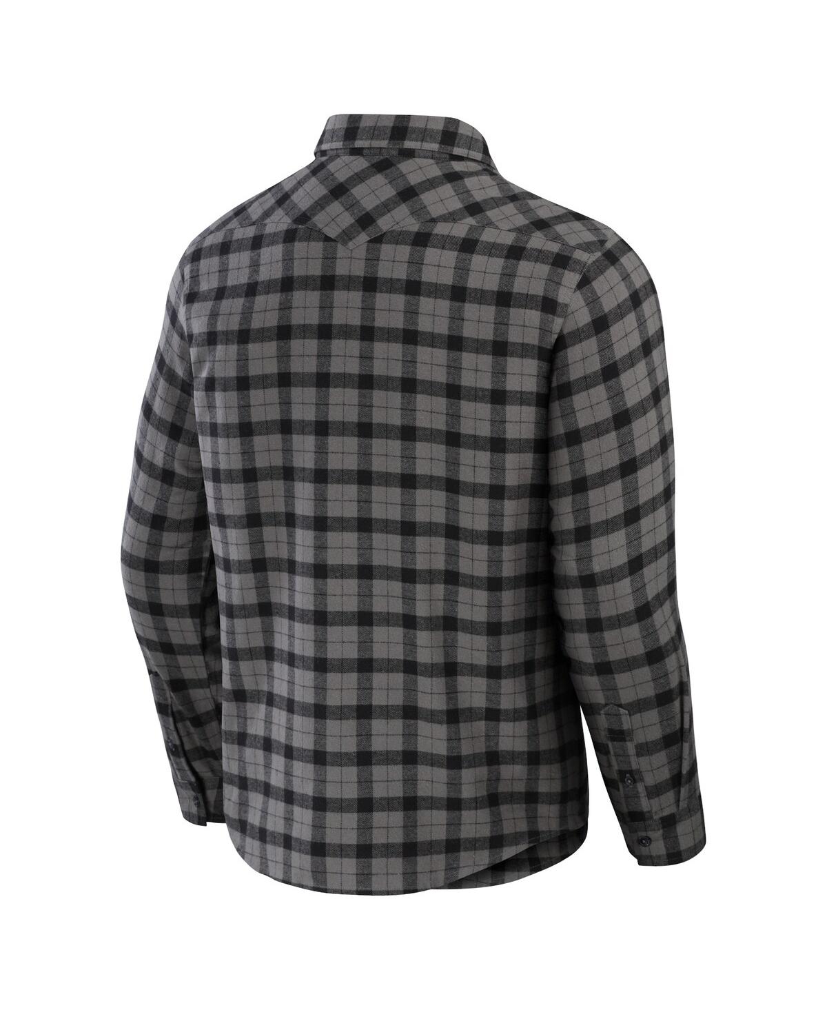 Fanatics Men's Nfl X Gray Carolina Panthers Flannel Long Sleeve Button-up Shirt In Gray