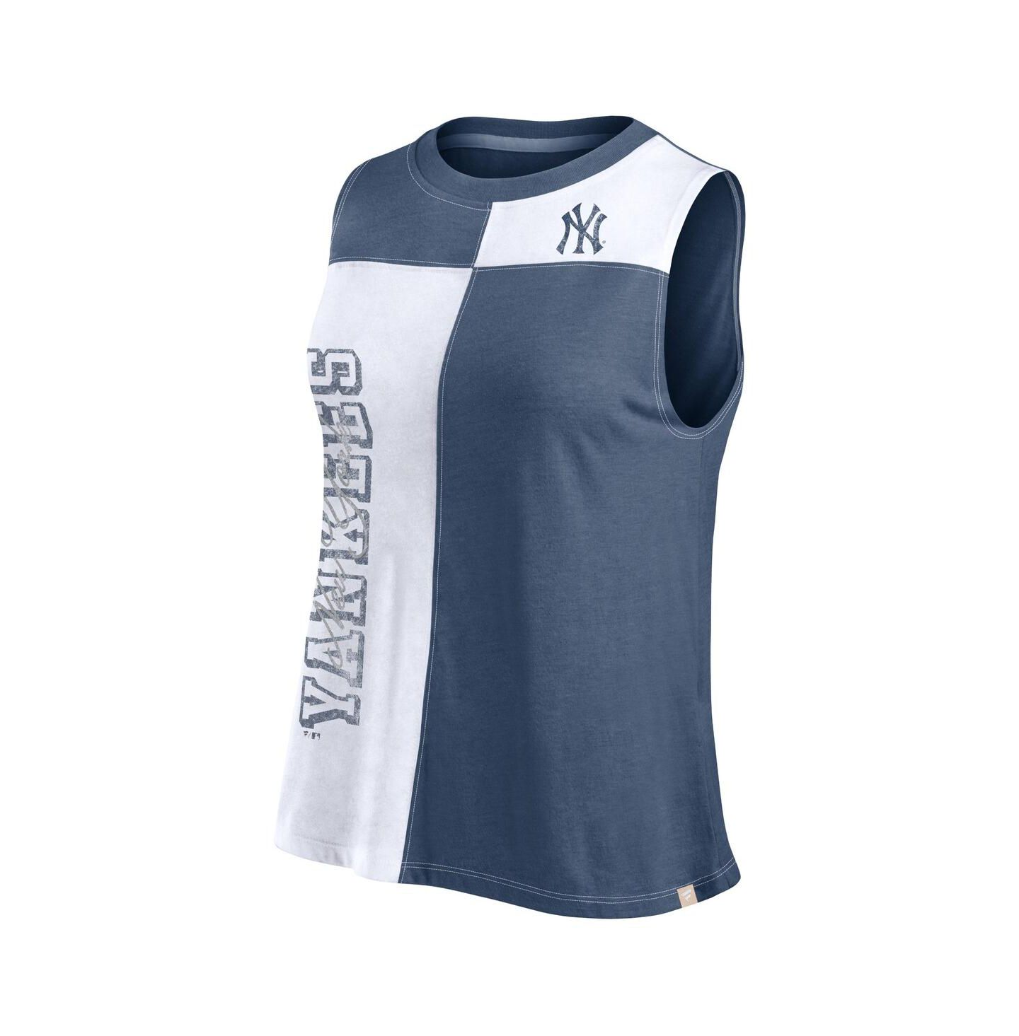 Женский топ Fanatics Navy/White New York Yankees Color-Block — фото 2