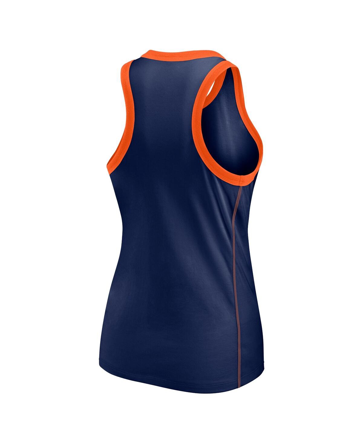 Fanatics Women'sHouston Astros Tailsweep Fashion Racerback Rhinestone Tank Top - Navy, Orange