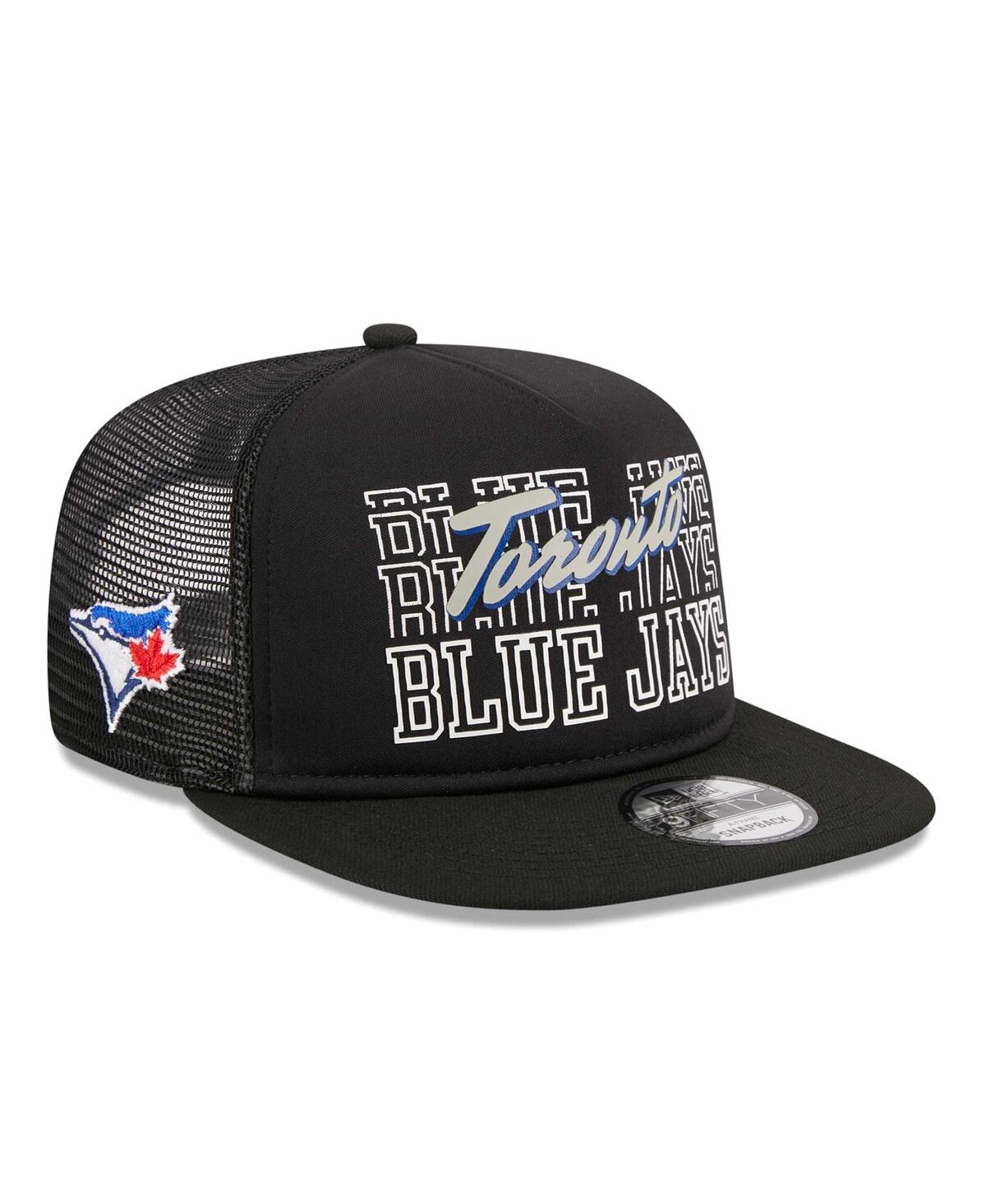 NEW ERA MEN'S BLACK TORONTO BLUE JAYS STREET TEAM A-FRAME TRUCKER 9FIFTY SNAPBACK HAT 