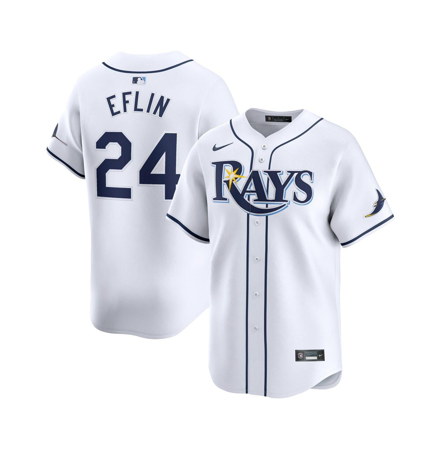 Мужской топ Nike Zach Eflin White Tampa Bay Rays Home Limited Player Jersey — фото 1