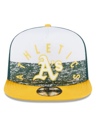 Men's White/Gold Oakland Athletics Team Foam Front A-Frame Trucker 9FIFTY Snapback Hat