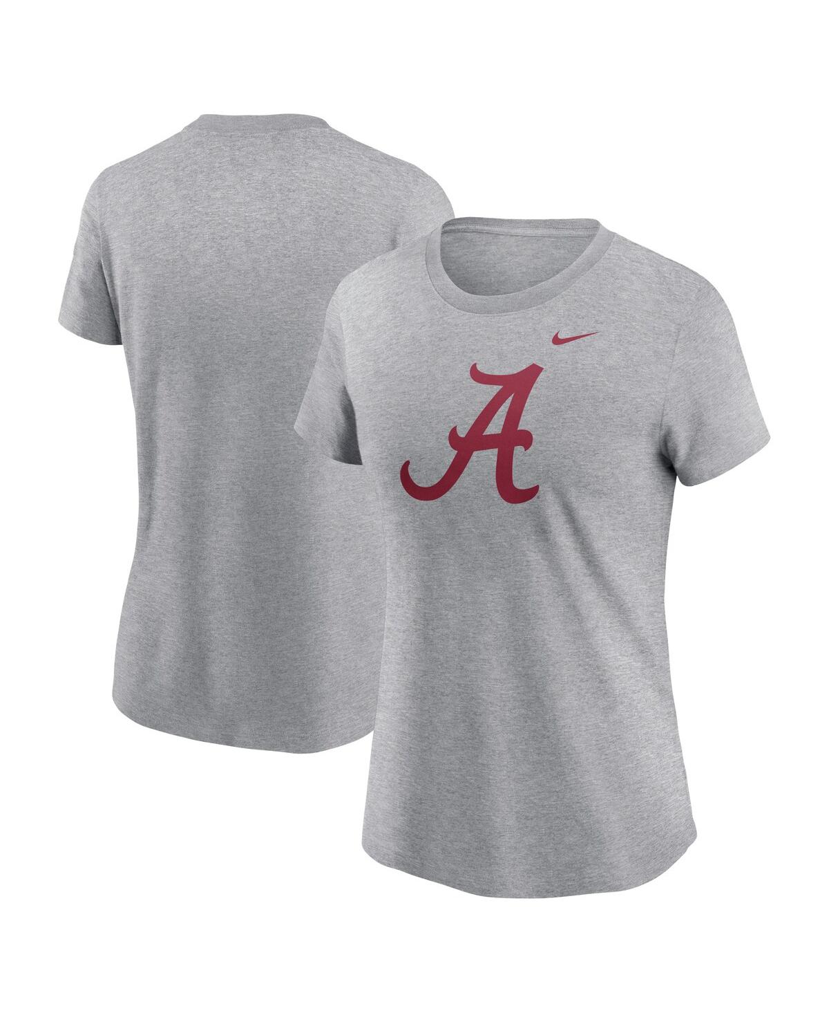 Nike Women's Heather Gray Alabama Crimson Tide Primetime Evergreen Logo T-shirt In Heather Gray