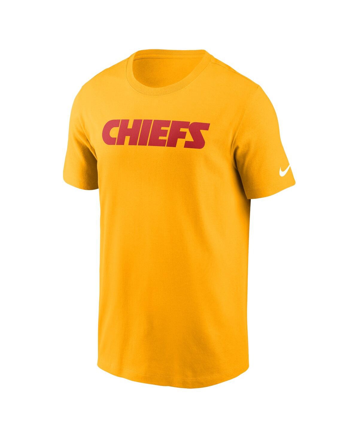 Nike Men'sKansas City Chiefs Primetime Wordmark Essential T-Shirt - Gold