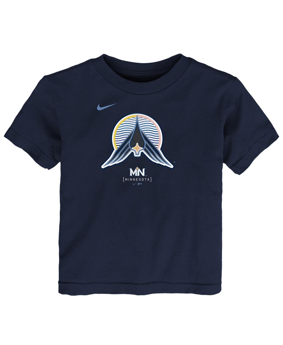 Nike Toddler Navy Minnesota Twins 2024 City Connect Large Logo T-shirt In Navy