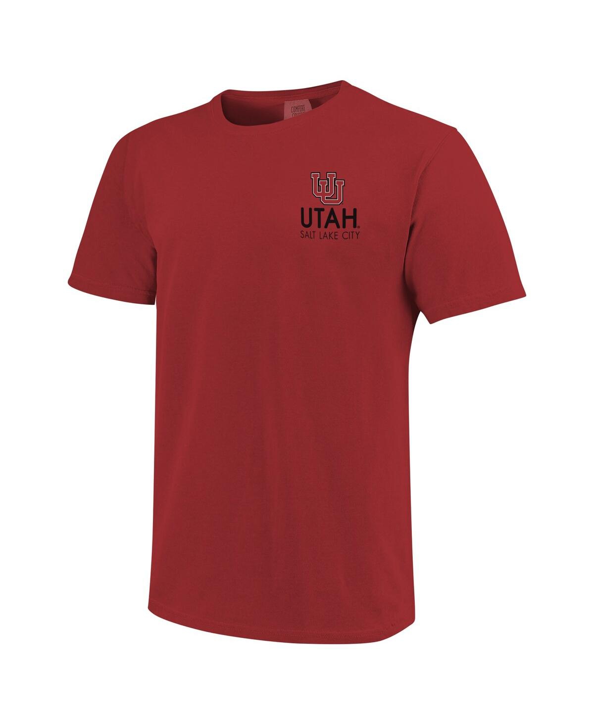 Image One Men's And Women's Red Utah Utes Scenic Comfort Colors T-shirt In Red