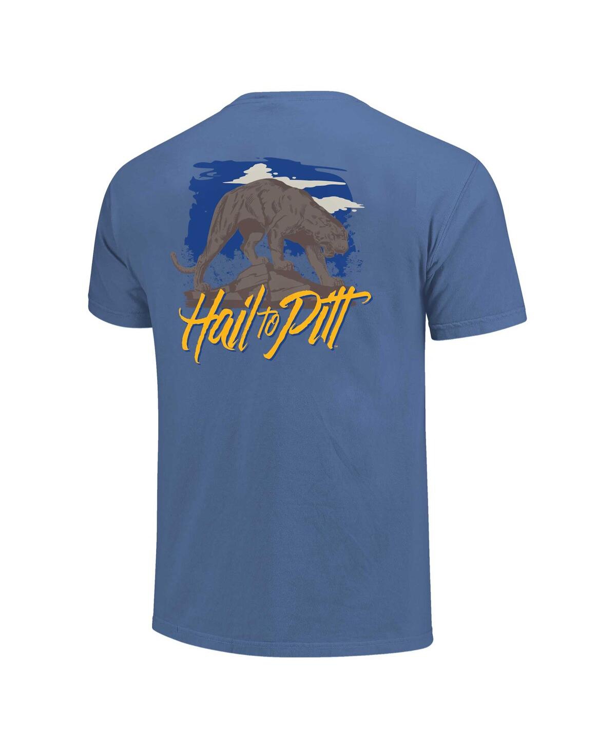 Image One Men's And Women's Blue Pitt Panthers Hyper Local Panther Statue Skyline T-shirt In Blue