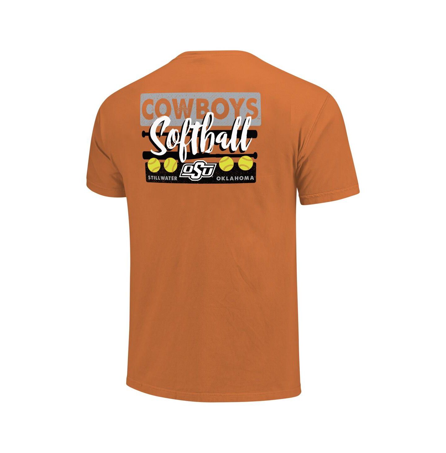 Футболка Image One Orange Oklahoma State Cowboys Gritty Softball Bats Comfort Colors — фото 3