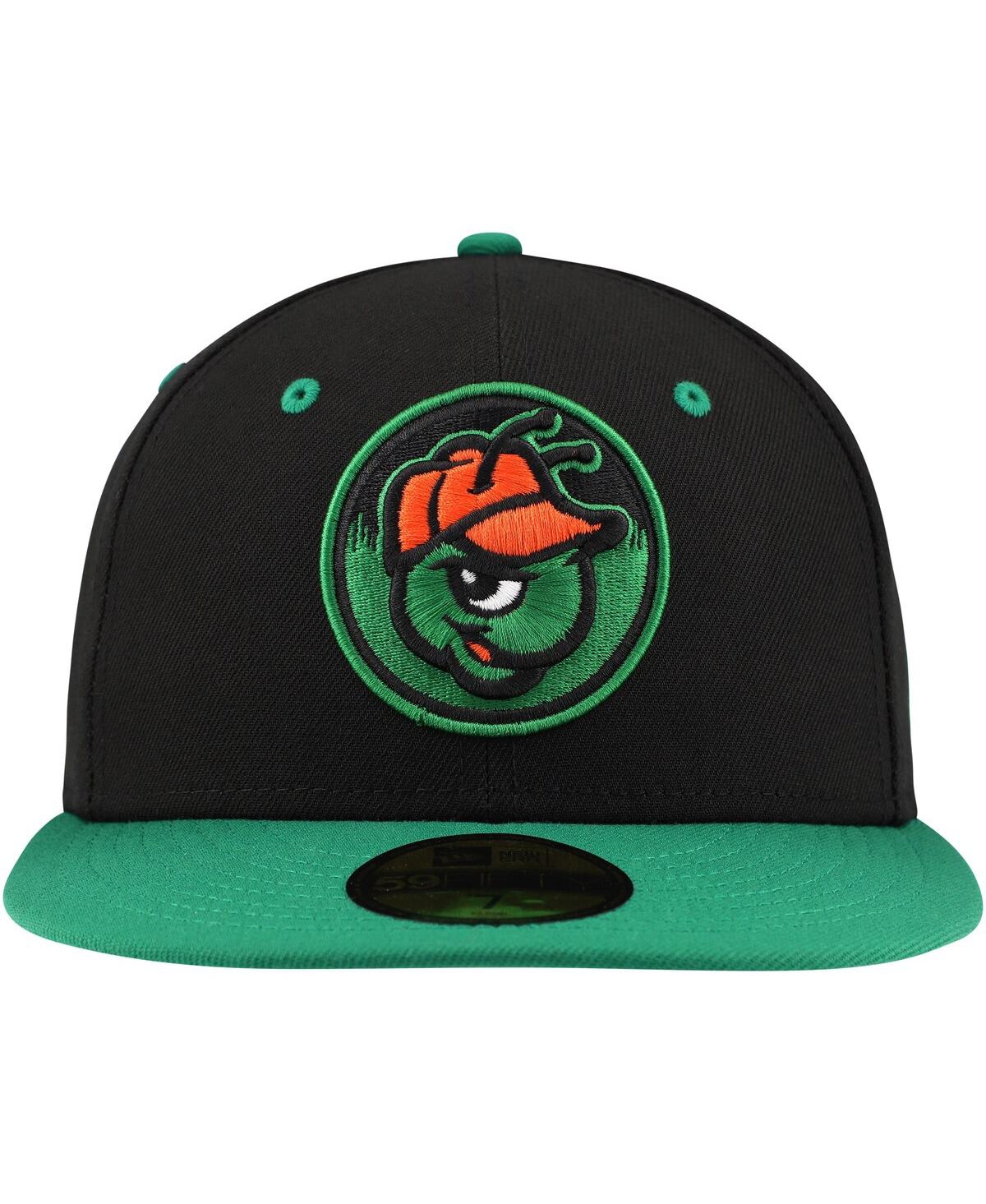 New Era Men'sGreensboro Grasshoppers Authentic Collection 59FIFTY Fitted Hat - Black