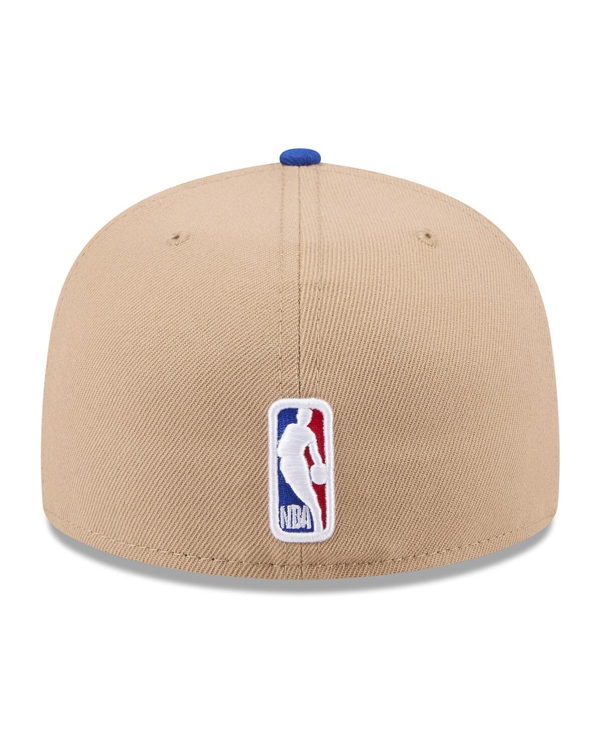 Shop New Era Men's Tan/royal Philadelphia 76ers 2024 Nba Draft 59fifty Fitted Hat In Tan,royal