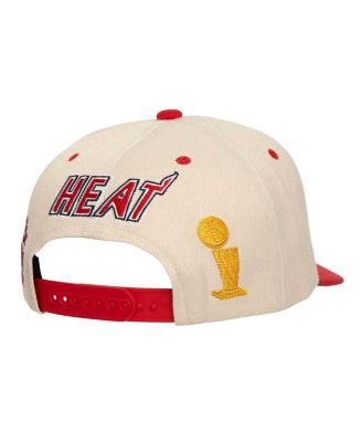 Men's Cream/Red Miami Heat 3x NBA Champions Soul Legacy Defined Snapback Hat