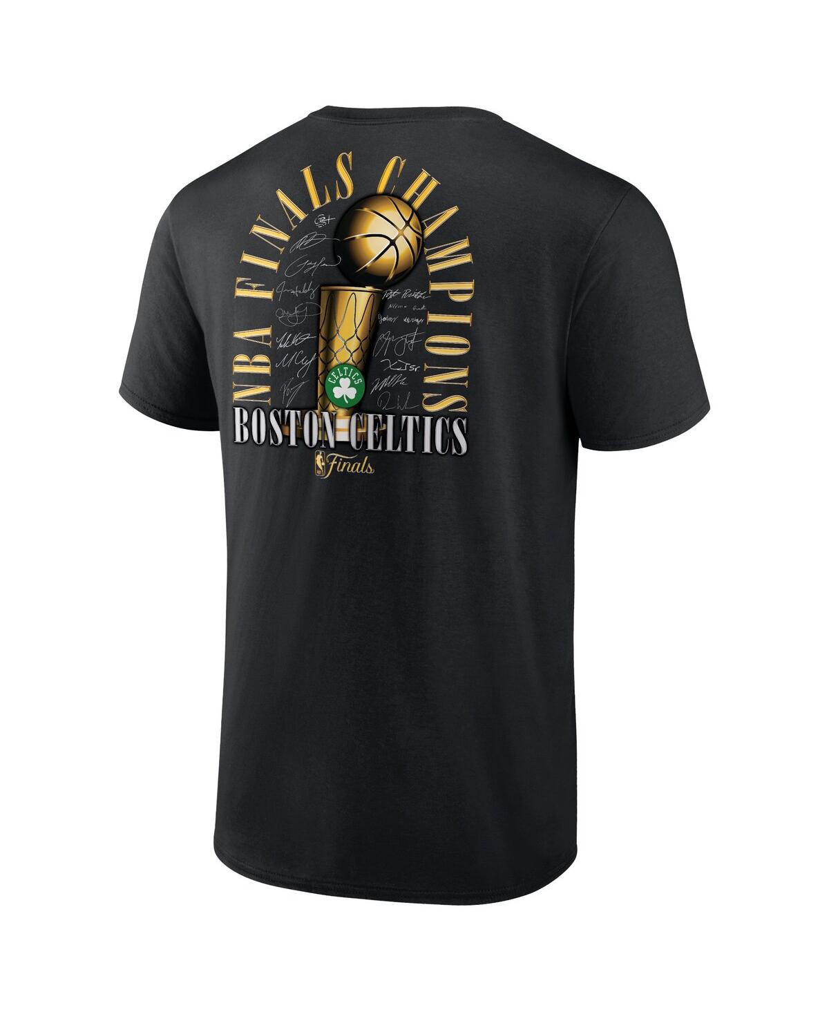 Fanatics Men's Black Boston Celtics 2024 Nba Finals Champions Big Tall Fade Away Jumper Roster Signature T-sh In Black