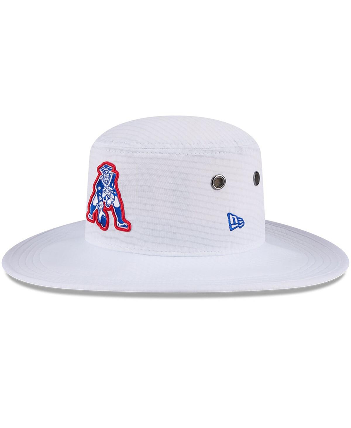 New Era Men's White New England Patriots 2024 Nfl Training Camp Panama Bucket Hat In White