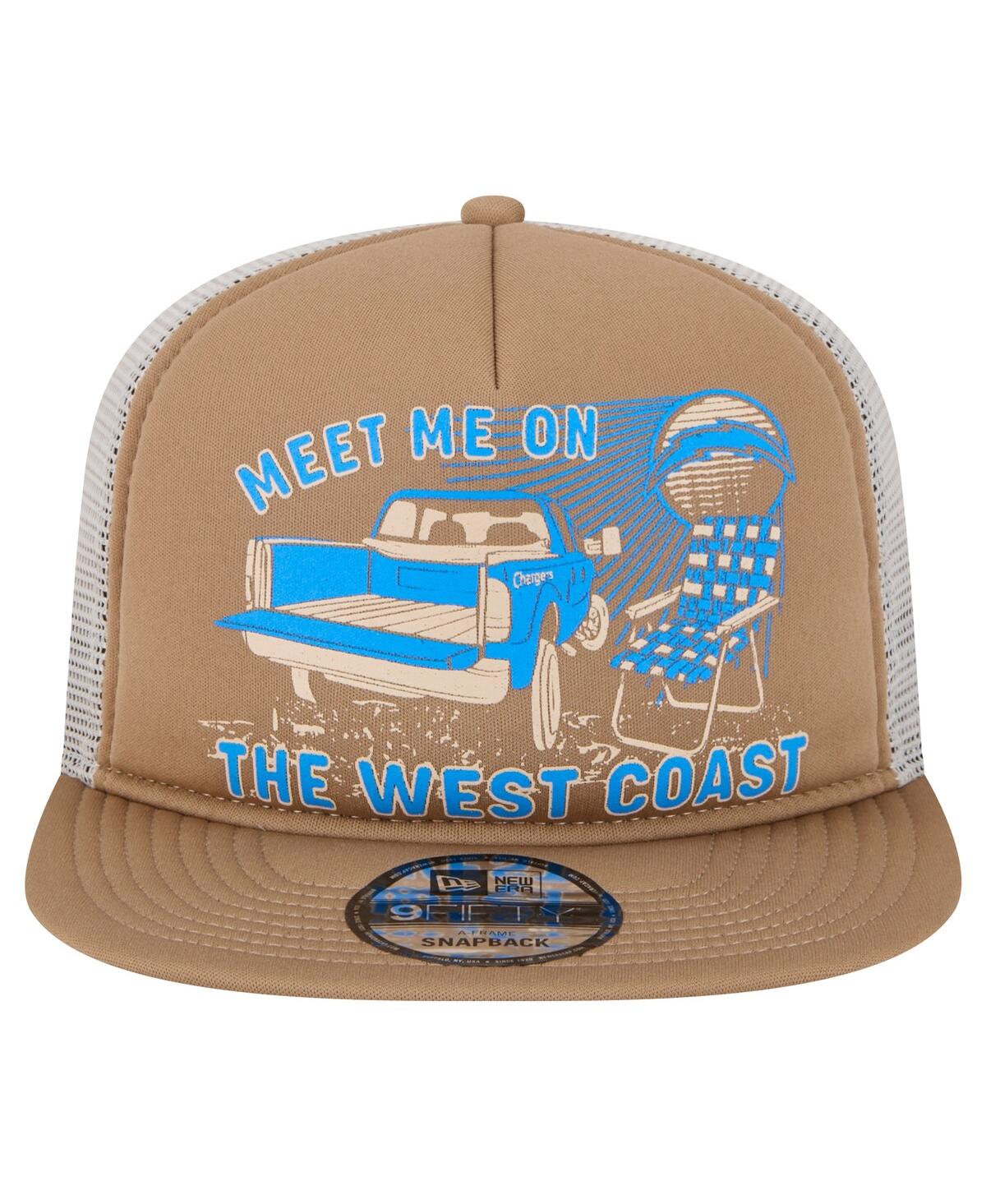 NEW ERA MEN'S TAN LOS ANGELES CHARGERS MEET ME 9FIFTY SNAPBACK HAT 