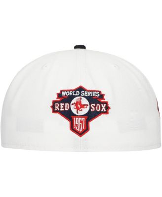 Men's White/Navy Boston Red Sox Major Sidepatch 59FIFTY Fitted Hat