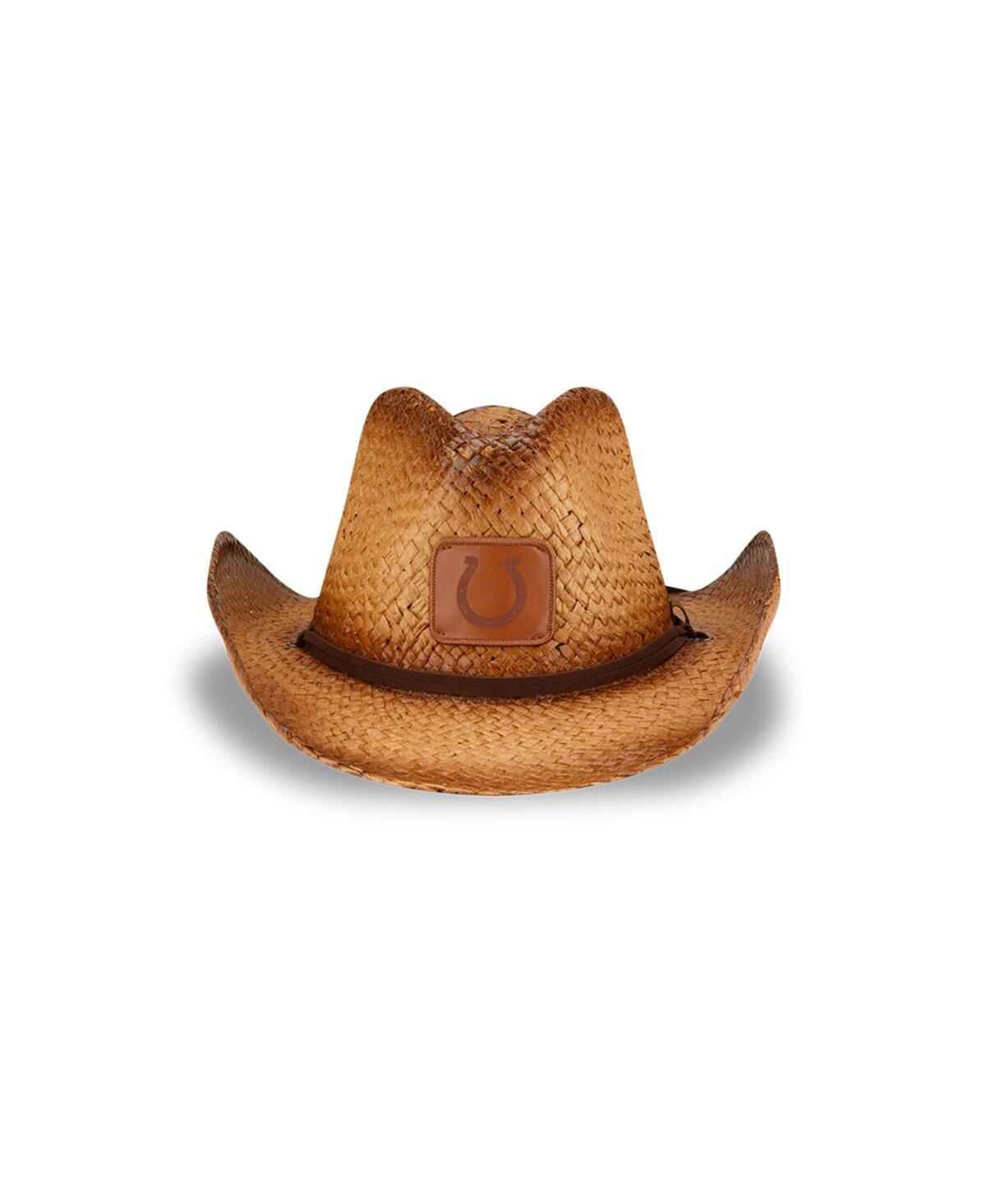 New Era Men's and Women'sIndianapolis Colts Dutton Curved Brim Straw Hat - Brown