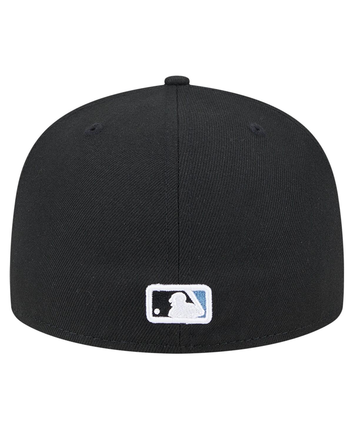 NEW ERA MEN'S BLACK TAMPA BAY RAYS CHECKERED UNDERVISOR 59FIFTY FITTED HAT 