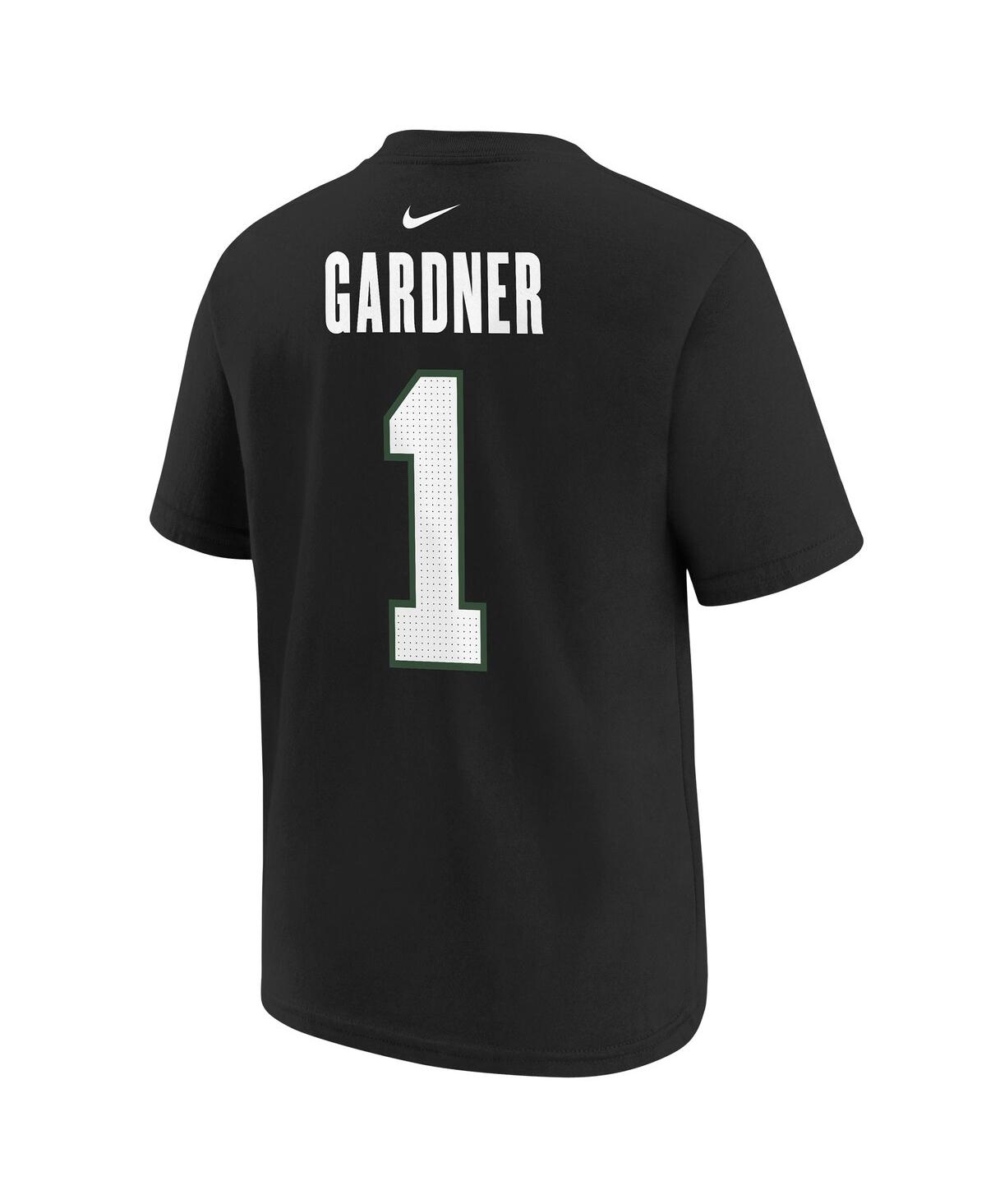 Nike Big Boys And Girls Ahmad Sauce Gardner Black New York Jets Player Name Number T-shirt In Black